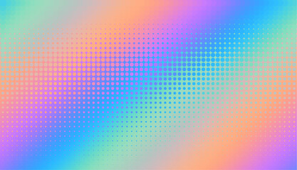 Wall Mural - Abstract defocused horizontal background with pop art halftone dots. Halftonr diagonal gradient. Vector image.