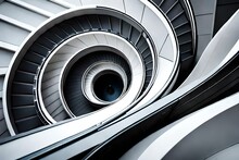 Black And White Spiral Stairs