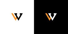 VV Logo With 2 Lines And Orange And Gray Colors.