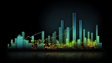 Wall Mural - stock market investment trading graph in graphic concept suited for financial investment or company 