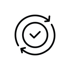 round convenient icon like easy pay or update. concept of replace or swap symbol and quality control. linear trend modern synchronize logotype graphic stroke art design web element 