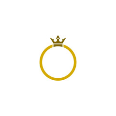 Sticker - King Crown Circle Logo. Ring Crown icon isolated on white background