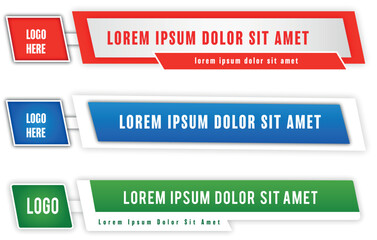 Wall Mural -  simple geometric lower third banner template design. Colorful lower thirds set template vector. sport, news
