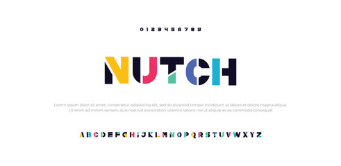 Wall Mural - NUTCH crypto colorful stylish small alphabet letter logo design.