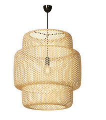 Wicker shade lamp or Rattan Ceiling lamp with vintage electric light bulb. Decorative of bamboo ceiling lamp. Png transparency