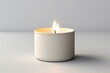 A blank tin on a white background, resembling a travel candle case. Visualized in 3D. Generative AI