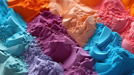 Colorful makeup powder. Colorful and creative background. Generative Ai