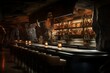 A hidden bar below ground level with a secretive ambience and illicit activities. Generative AI