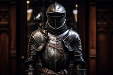 A Detailed Close Up Of A Person Wearing A Suit Of Armor. This Image Can Be Used To Depict Medieval Knights, Historical Reenactments, Or As A Symbol Of Protection And Strength.