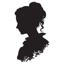 Beautiful Woman. Black And White Style. Fashion Of The 1900s. Vintage. Vector Illustration