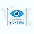 Vector illustration on the theme of world sight day, Second thursday of october. Template for banner, greeting card, poster with background.