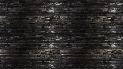 Wall Mural - a black brick wall texture. The vintage wallpaper adds a touch of nostalgia, making it suitable for both traditional and modern interior design. SEAMLESS PATTERN. SEAMLESS WALLPAPER.