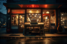 A Vintage Vinyl Record Store That Hosts Live Music Sessions And Vinyl-scratching Workshops. Generative Ai.
