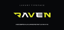 Raven Minimal Font Creative Modern Alphabet. Typography With Dot Regular And Number. Minimalist Style Fonts Set. Vector Illustration