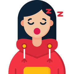 Sticker - Sleep Teenage Girl Icon