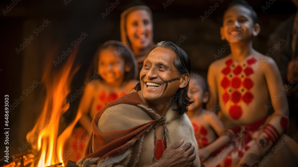 Ethnic Ritual Moment of traditional ritual of an Indigenous community Stock Photo ...