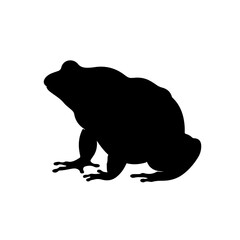 toad silhouette black white vector illustration