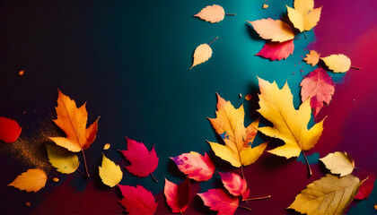 Poster - autumn leaves background