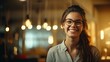 © somchai20162516 - Beautiful woman, businessman Happy person wearing glasses and looking at camera Closeup of smiling woman's face successful woman