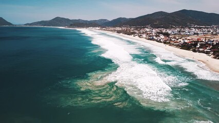 Poster - Aerial view of the coast of Atlantic Ocean in Brazil. Town of Morro das Pedras, Florianopolis.