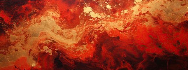 Wall Mural - abstract paint red flames red golden flames abstract paint, in the style of poured resin, chinese new year
