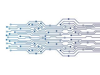 Abstract futuristic circuit board technology background. Circuit board with various technology elements.