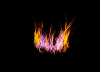 Wall Mural - orange flame, heat or light on black wallpaper with texture, pattern or burning energy. fire line, f