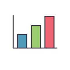 Wall Mural - bar chart related vector icon. isolated on white background. vector illustration