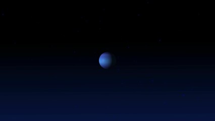 Wall Mural - Neptune planet on sky with blue color glossy starry sky background.