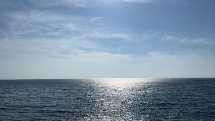 Wall Mural - blue sea and sky clouds at summer.