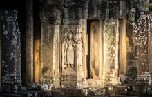 Angkor Wat Temple Ruins Illuminated By The Morning Sun