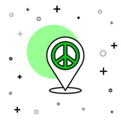 Poster - Filled outline Location peace icon isolated on white background. Hippie symbol of peace. Vector