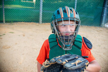 A 10 Year Old Female Catcher Who Is On The Team