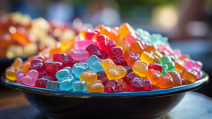 Sticker - colorful candy in a bowl, attractive, engaging, HD wallpaper, background Photo
