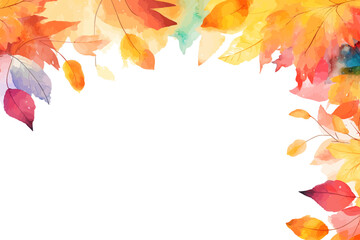 Panorama Autumn Colorful watercolour Background. Vector illustration design.