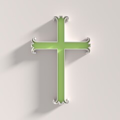 Christian cross. Religion concept illustration. 3D render