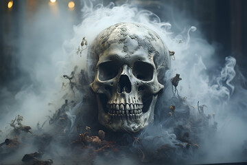 Poster - skull and bones, halloween and day of the dead