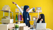 © Art_Photo - Muslim two asian woman freelancer sme business online shopping working and checklist order with cardboard box on table at home - Business online shipping and delivery concept