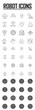 © Oksana - Robots and mechanisms icons in line style