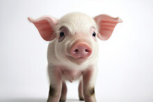 A Cute Pig On A White Background