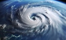 Super Typhoon, Tropical Storm, Cyclone, Tornado, Over Ocean. Weather Background.