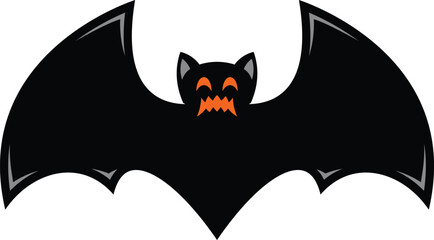 Poster - Scary black halloween bat vector icon