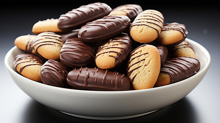 Poster - chocolate cookies on a plate, attractive, engaging, HD wallpaper, background Photo