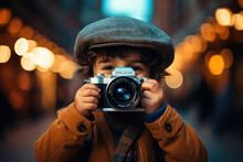 A Kid Using A Camera To Take Picture