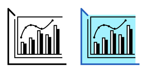 Wall Mural - Illustration Vector Graphic of Graphic Icon. Black and color graphics. Up and down graph.