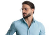 © Viorel Sima - portrait of sexy bearded man with glasses looking to side and posing