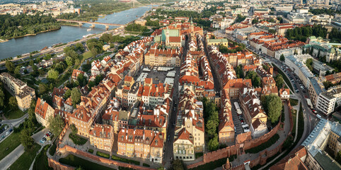 Wall Mural - Old city in Warsaw panorama