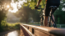 Picturesque Bicycle Road, Winding Through Stunning Natural Landscapes And Countryside.