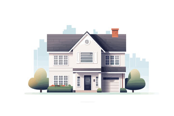 Wall Mural - House isolated vector transparent background png