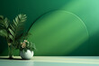 An abstract green studio background